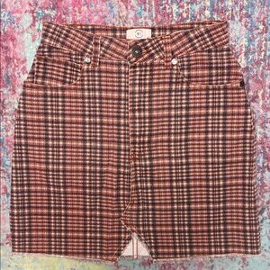Cotton On Plaid Pencil Skirt - Brown and Black